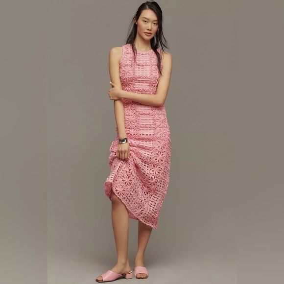 NWT Anthropologie Endless Rose Textured Sleeveless Women’s Maxi Pink Dress Small - Picture 2 of 9